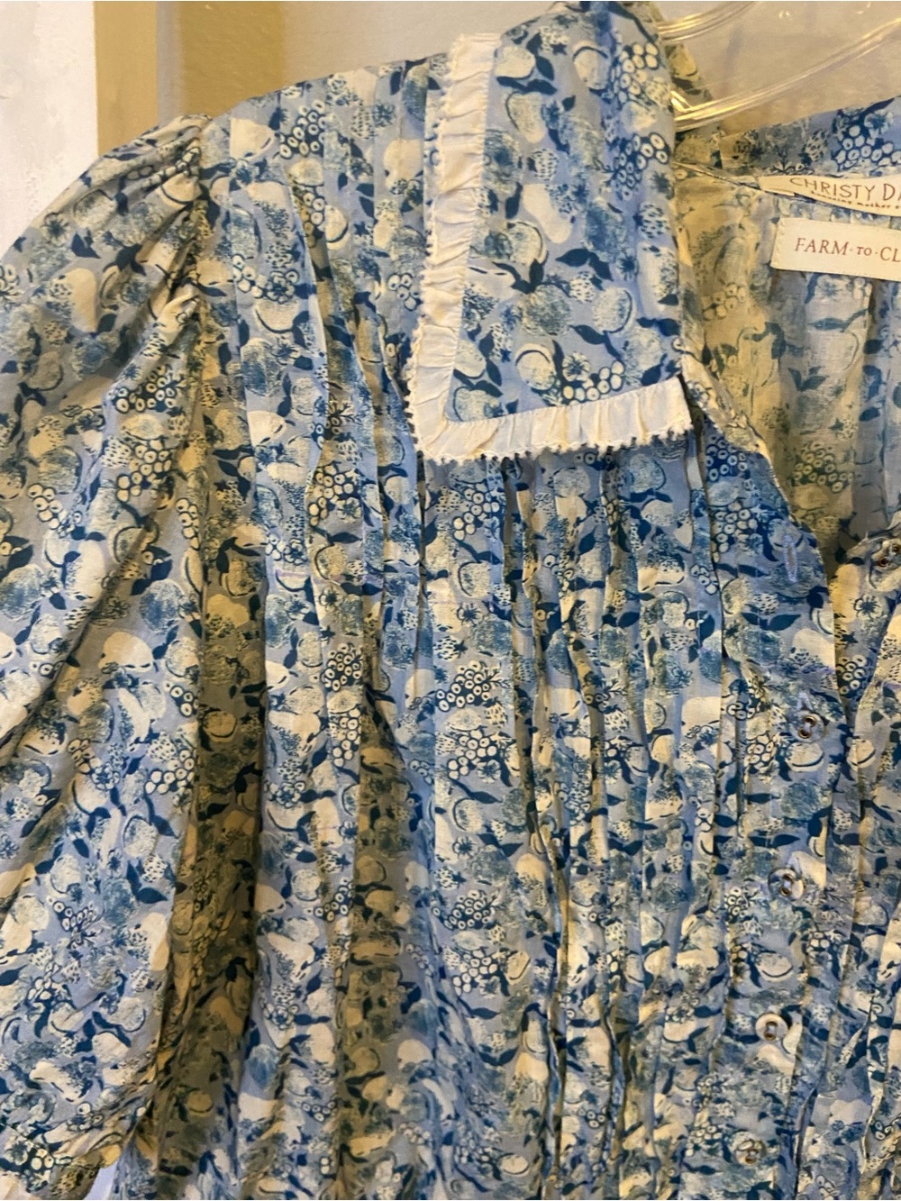 Christy Dawn Clementine Blouse in a blue floral print - Picture 2 of 6